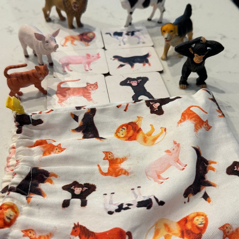 Lovevery animal matching game (storage bag included)